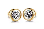 Troli Drobné pozlacené náušnice s čirým krystalem