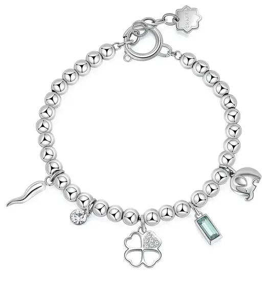 Brosway Ocelový korálkový náramek pro štěstí Chakra BHKB114