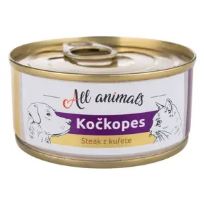 ALL ANIMALS Kočkopes konzerva steak z kuřete 100 g