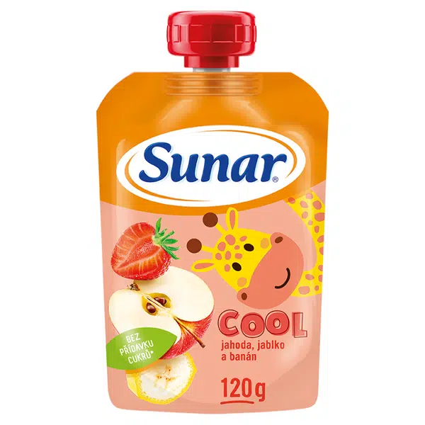 SUNAR Cool ovocná kapsička jahoda banán jablko 12m+ 120 g