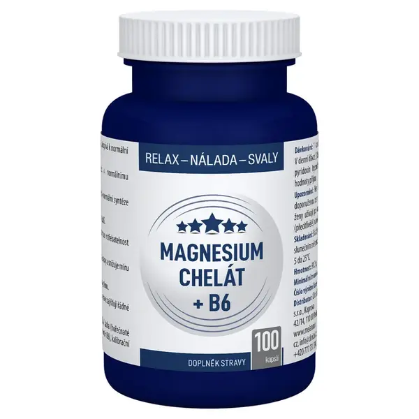 CLINICAL Magnesium chelát + B6 100 kapslí
