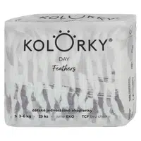 KOLORKY DAY Jednorázové EKO plenky peří S (3-6 kg) 25 kusů