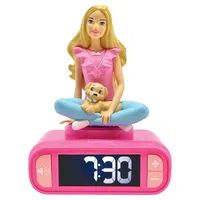 Budík s nočním světlem 3D Barbie