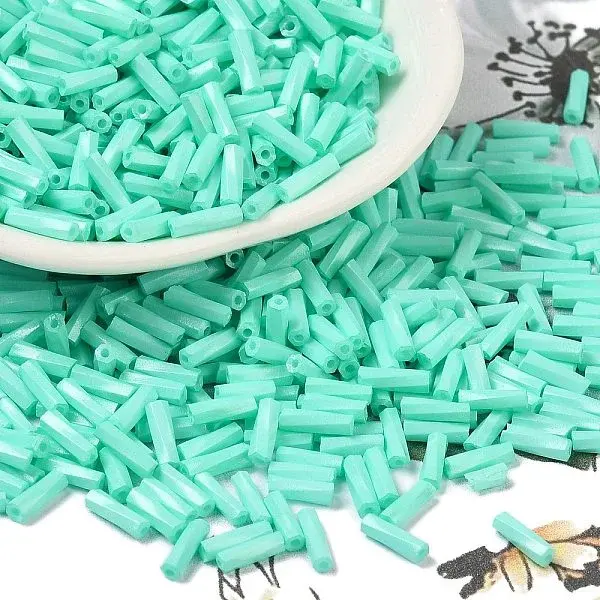 Baking Paint Glass Twist Bugle Beads