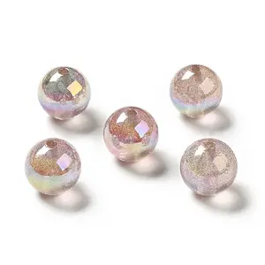 UV Plating Transparent Rainbow Iridescent Acrylic Beads
