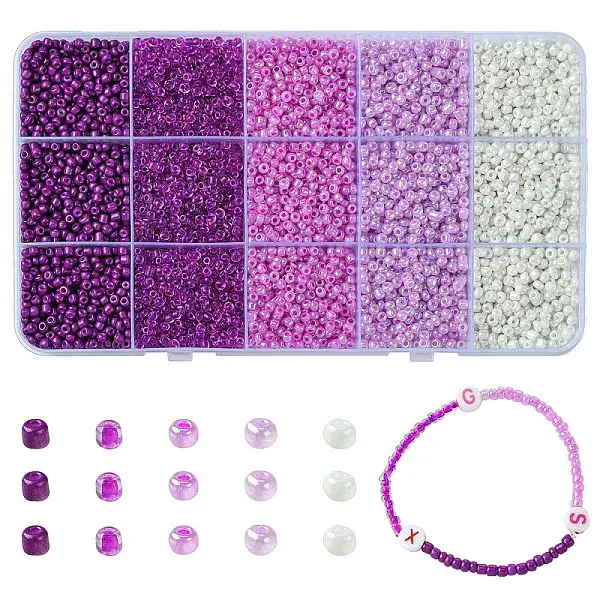 225G 5 Styles Glass Seed Beads