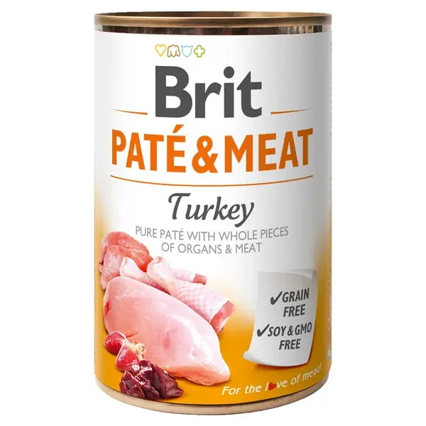 BRIT Paté & Meat Turkey konzerva pro psy 400 g