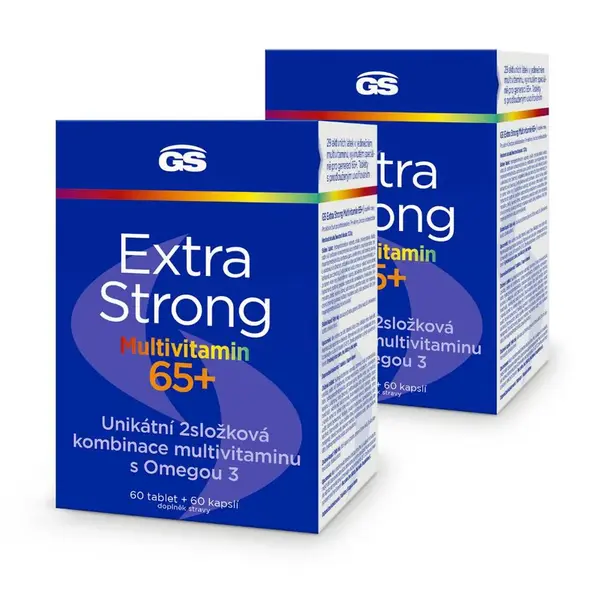 GS Extra Strong Multivitamin 65+, 2 × 60 tablet + 60 kapslí
