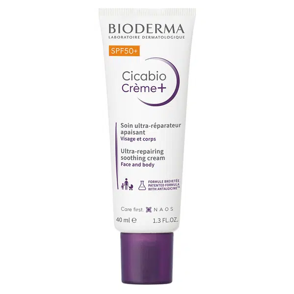 BIODERMA Cicabio Krém+ SPF 50+ zklidňující a obnovující krém 40 ml