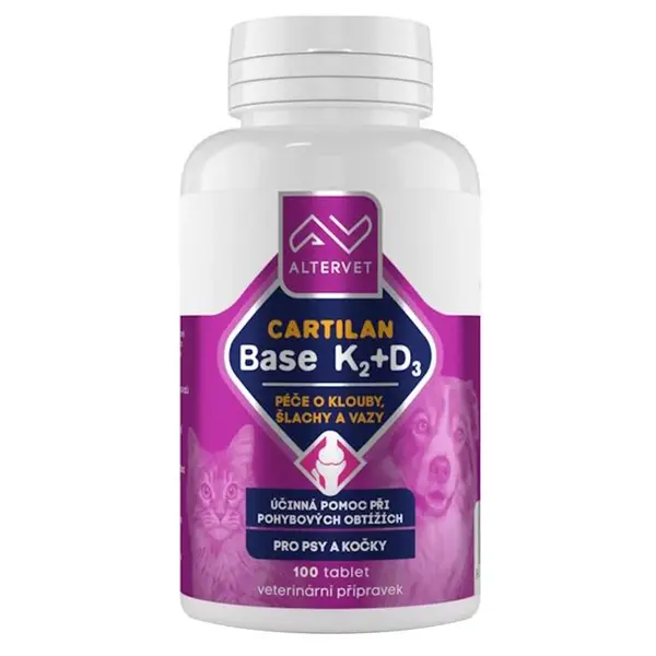 ALTERVET Cartilan base K2+D3 kloubní výživa pro psy a kočky 100 tbl