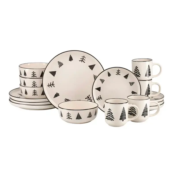 Creatable KOMBINOVANÁ SOUPRAVA Nordic Christmas Black 16dílné
