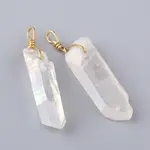 Electroplate Natural Quartz Pendants