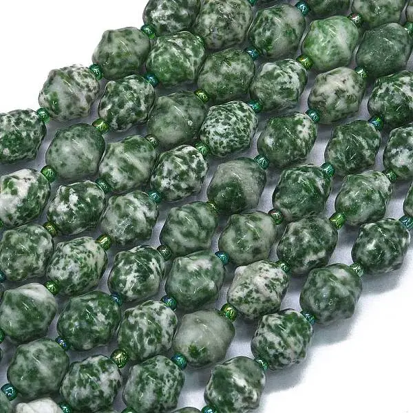 Natural Green Spot Jasper Beads Strands