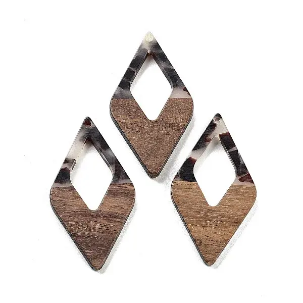 Walnut Wood with Resin Pendants
