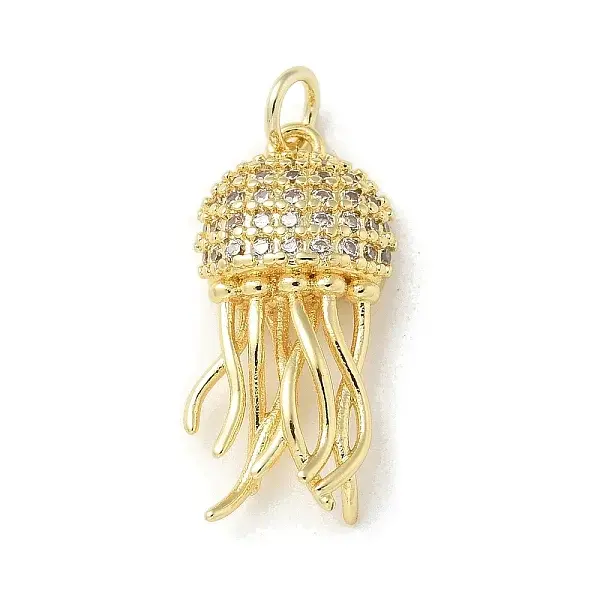 Brass Micro Pave Clear Cubic Zirconia Pendants