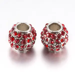Alloy Rhinestone European Beads