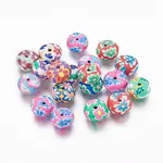 Handmade Polymer Clay Flat Round Beads