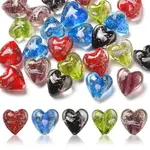 24Pcs 5 Colors Luminous Handmade Gold Sand Lampwork Beads