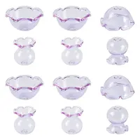 6 Sets Transparent Glass Bead Caps