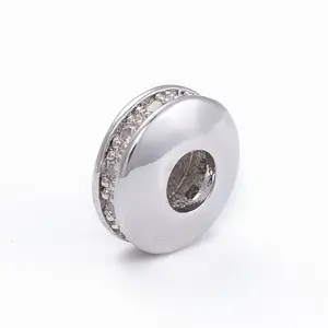 Brass Micro Pave Cubic Zirconia Beads