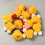 Woolen Crochet Mini Hat with Double Pom Pom Ball