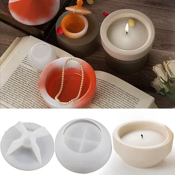 Round DIY Silicone Candle Cup Molds