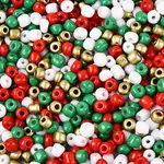 6/0 Christmas Theme Baking Paint Glass Seed Beads