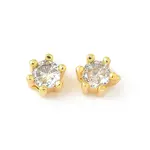 Brass Micro Pave Cubic Zirconia Beads