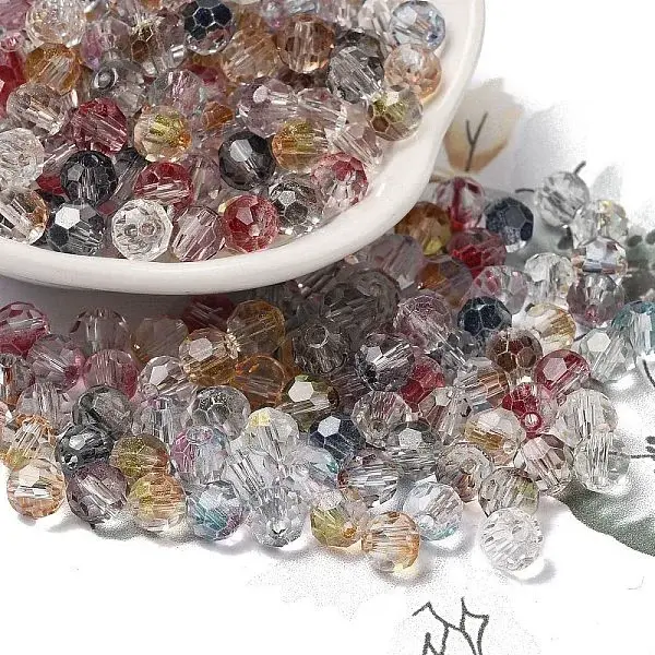 Transparent Colours Glass Round Beads