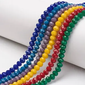 Opaque Solid Color Glass Beads Strands
