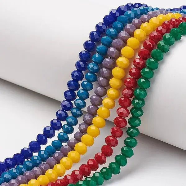 Opaque Solid Color Glass Beads Strands