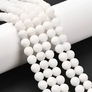 Natural White Jade Beads Strands