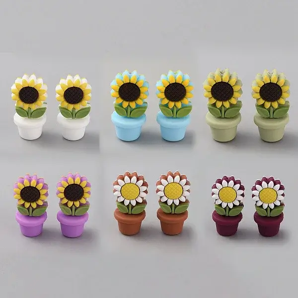 Sunflower Flowerpot Food Grade Eco-Friendly Silicone Beads