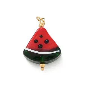 304 Stainless Steel with Handmade Lampwork Pendants