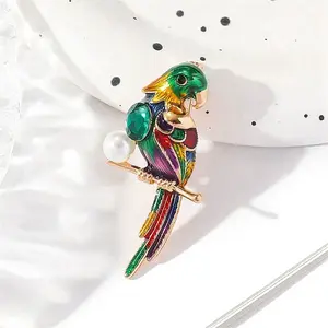 Parrot Alloy Enamel Brooches
