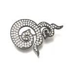 Thai Traditional Nine Number Brass Micro Pave Clear Cubic Zirconia Brooches