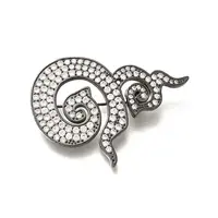 Thai Traditional Nine Number Brass Micro Pave Clear Cubic Zirconia Brooches