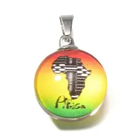 Flat Round 201 Stainless Steel Acrylic Pendants