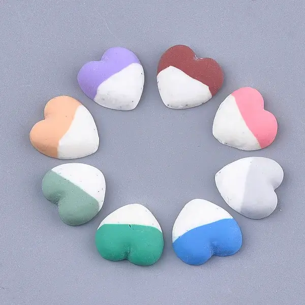 Two Tone Handmade Polymer Clay Cabochons