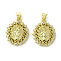 Brass Micro Pave Cubic Zirconia Pendants