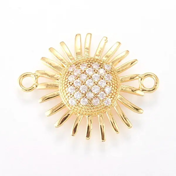 Brass Micro Pave Cubic Zirconia Links