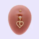 316L Surgical Stainless Steel Micro Pave Clear Cubic Zirconia Belly Rings