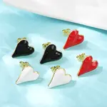 Brass Heart Stud Earrings