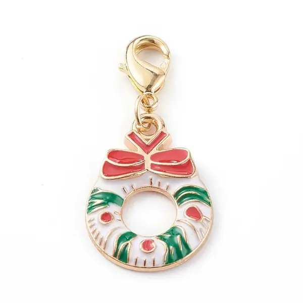 Christmas Themed Alloy Enamel Pendants