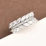 Brass Micro Pave Cubic Zirconia Cuff Rings for Women