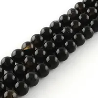 Natural Black Onyx Round Bead Strands