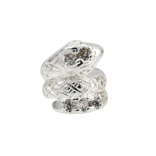 Rack Plating Brass Clear Cubic Zirconia Beads