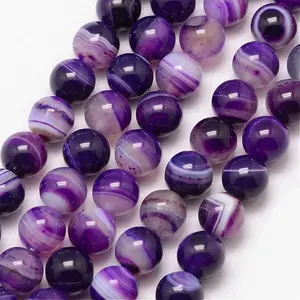 Natural Striped Agate/Banded Agate Bead Strands