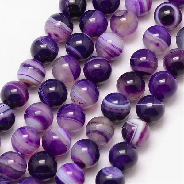 Natural Striped Agate/Banded Agate Bead Strands