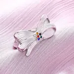 304 Stainless Steel with Rhinestone Adjustable Cuff Rings